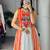 white rayon plain Navratri lehenga choli
