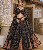 Navratri Ajrakh Print Rayon Lehenga Choli & Blouse With Dupatta