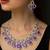 amethyst cz bridal jewellery set  silver wedding necklace & earrings