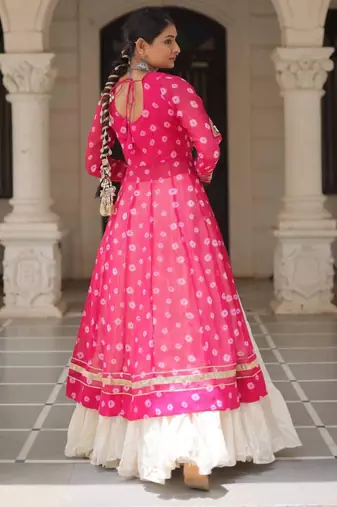 off white cotton poly plain Navratri lehenga choli
