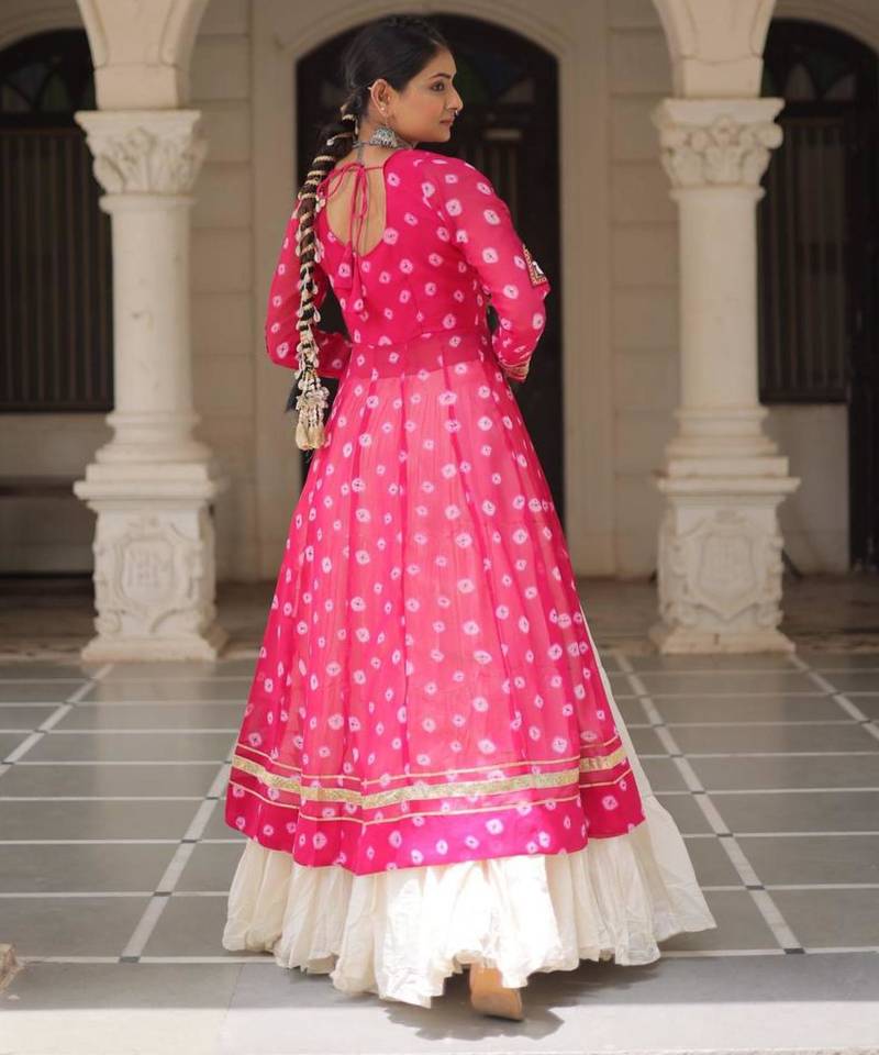 off white cotton poly plain Navratri lehenga choli