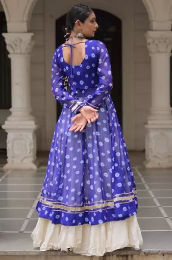 off white cotton poly plain Navratri lehenga choli