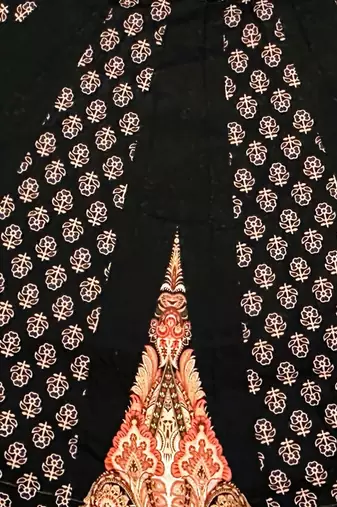 Navratri Ajrakh Print Rayon Lehenga Choli & Blouse With Dupatta