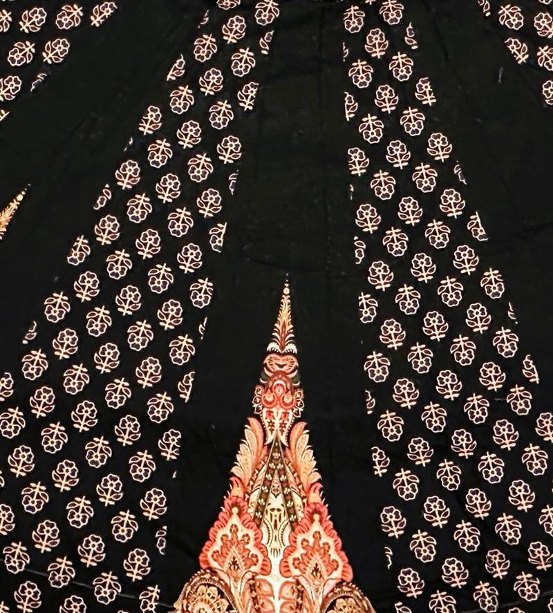 Navratri Ajrakh Print Rayon Lehenga Choli & Blouse With Dupatta
