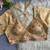 Beige heavy embroidered silk blend bridal blouse