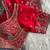 Red heavy embroidered silk blend bridal blouse
