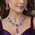 amethyst cz bridal jewellery set  silver wedding necklace & earrings