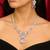 silver plated purple crystal necklace and earrings set  bridal jewellery