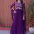 Purple zari & sequins embroidered blooming anarkali with dupatta