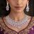 amethyst cubic zirconia bridal jewellery set necklace, earrings, maang tika
