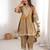 Antique gold coding & mirror work tissue peplum kurta set