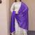 Off white mirror & zari work cosmos anarkali with purple dupatta
