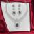 deep purple teardrop amethyst crystal jewellery set, silver plated cubic zirconia necklace earrings
