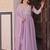 Lavender embroidered georgette gown with dupatta
