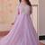 Lavender embroidered georgette gown with dupatta