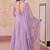 Lavender embroidered georgette gown with dupatta