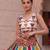 Multicolor embroidered cotton round-neck blouse
