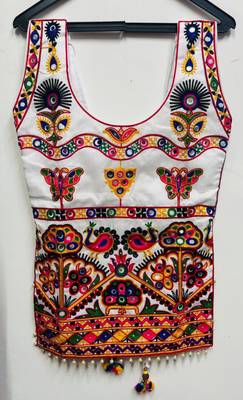 Multicolor embroidered cotton round-neck blouse 2