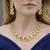 vibrant canary yellow oval crystal necklace earring set | silver plated bridal statement jewellery