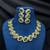 vibrant canary yellow oval crystal necklace earring set | silver plated bridal statement jewellery
