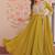 Green embroidered georgette gown with dupatta