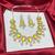 canary yellow crystal statement necklace earring set, silver plated oval gemstone bridal jewellery