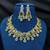 canary yellow crystal statement necklace earring set, silver plated oval gemstone bridal jewellery