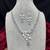 silver marquise pear cut cz necklace earrings set, floral leaf bridal jewellery