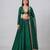 Emerald Green Embroidered Dupion Silk Lehenga Set