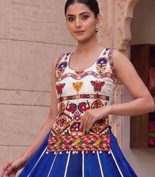 royal blue rayon plain lehenga choli