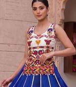 royal blue rayon plain lehenga choli