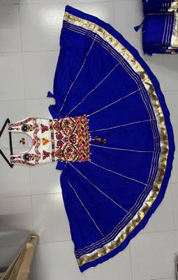 royal blue rayon plain lehenga choli 2