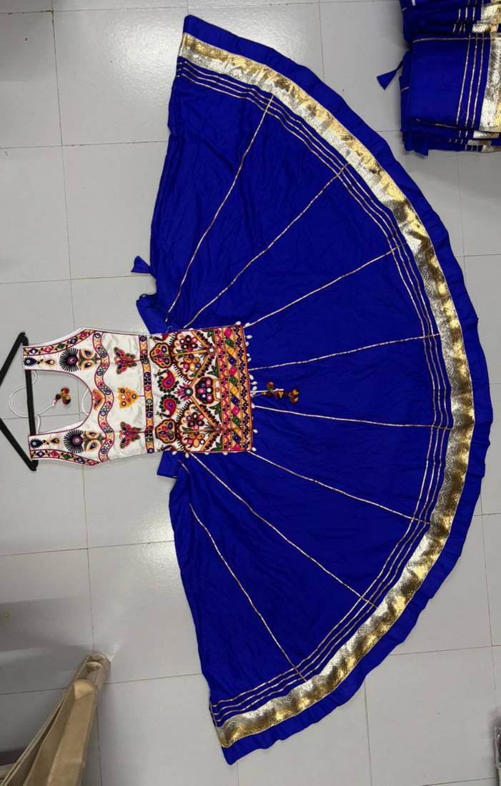 royal blue rayon plain lehenga choli