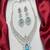pear cut crystal necklace earrings set, silver tone floral bridal jewellery