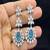 pear cut crystal necklace earrings set, silver tone floral bridal jewellery