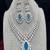 pear cut crystal necklace earrings set, silver tone floral bridal jewellery
