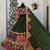 Green Navratri Muslin Cotton Chaniya Choli with Mirror Work