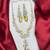 citrine yellow crystal bridal jewellery set â€“ pear cut teardrop necklace, chandelier earrings