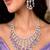 amethyst crystal bridal jewellery set, silver choker necklace, chandelier earrings, lavender wedding prom
