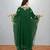 Green Floral Embroidered Kaftan Dress