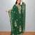 Green Floral Embroidered Kaftan Dress