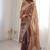 Wine color silk blend embroidered work saree with un-stitched blouse