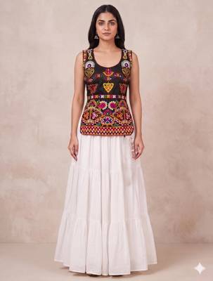 white rayon plain lehenga choli 1