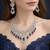 elegant royal amethyst diamond statement jewellery set  necklace & dangle earrings
