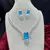 silver blue topaz emerald cut cz marquise statement bridal jewellery set