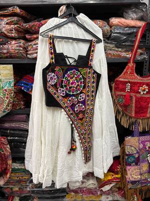 white rayon plain lehenga choli 2