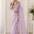 Lavender Color Beautiful Sequence embroidery work Rangoli Silk blend Saree
