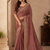 Chiku Color Beautiful Sequence embroidery work Rangoli Silk blend Saree