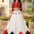 White Color Plain With Multicolored Color Traingle Kali Work Navratri Lehenga With Stitched Blouse