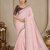 Pink Color Beautiful Sequence embroidery work Rangoli Silk blend Saree
